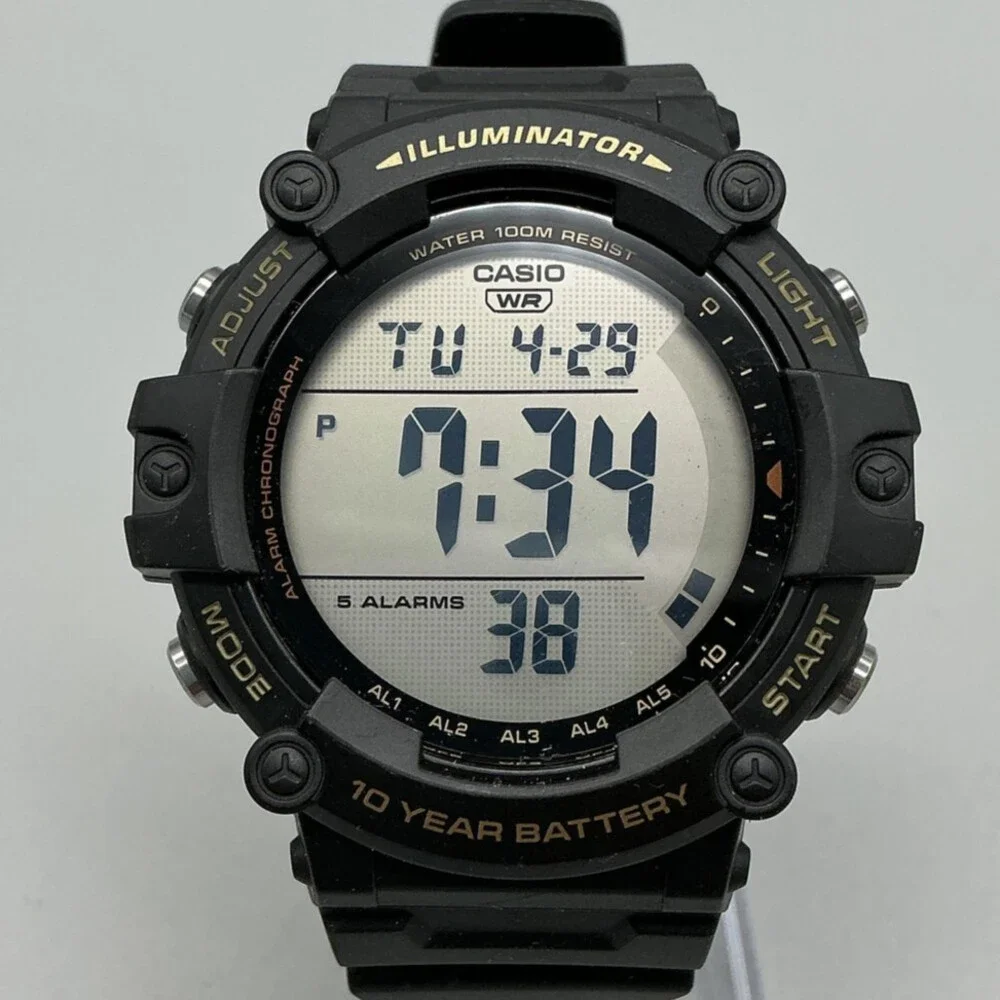 Casio AE-1500WH Mens Watch 50mm Digital Black Resin 100M WR Backlight